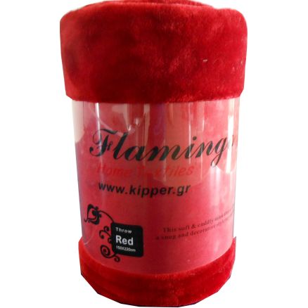 BLANKET SEMI-DOUBLE MONOCHROME FLAMIGO RED 150X220cm